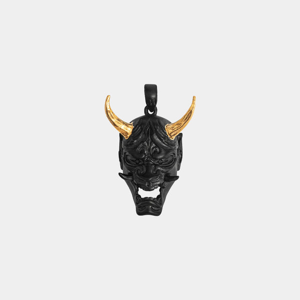 Oni Mask Pendant - Black