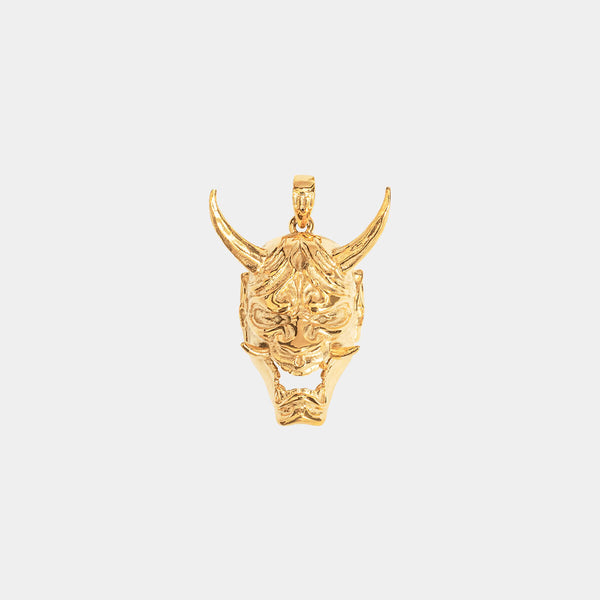 Oni Mask Pendant - Gold