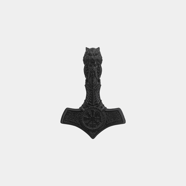 Mjolnir Hammer Pendant - Black