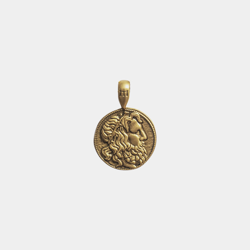 Poseidon Coin Pendant - Ancient Gold