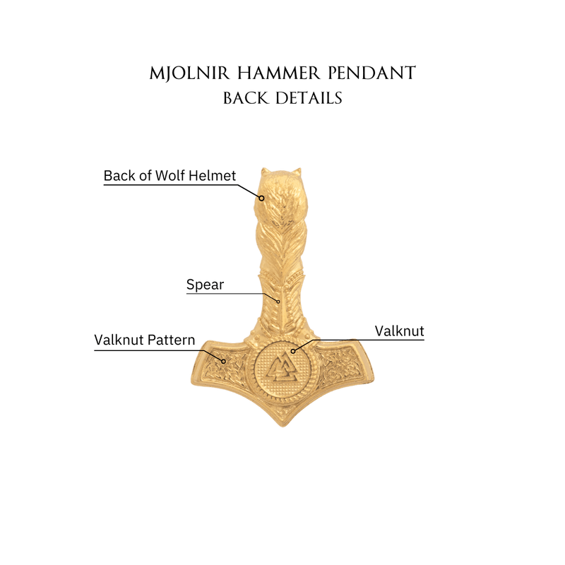 Mjolnir Hammer Pendant - Gold