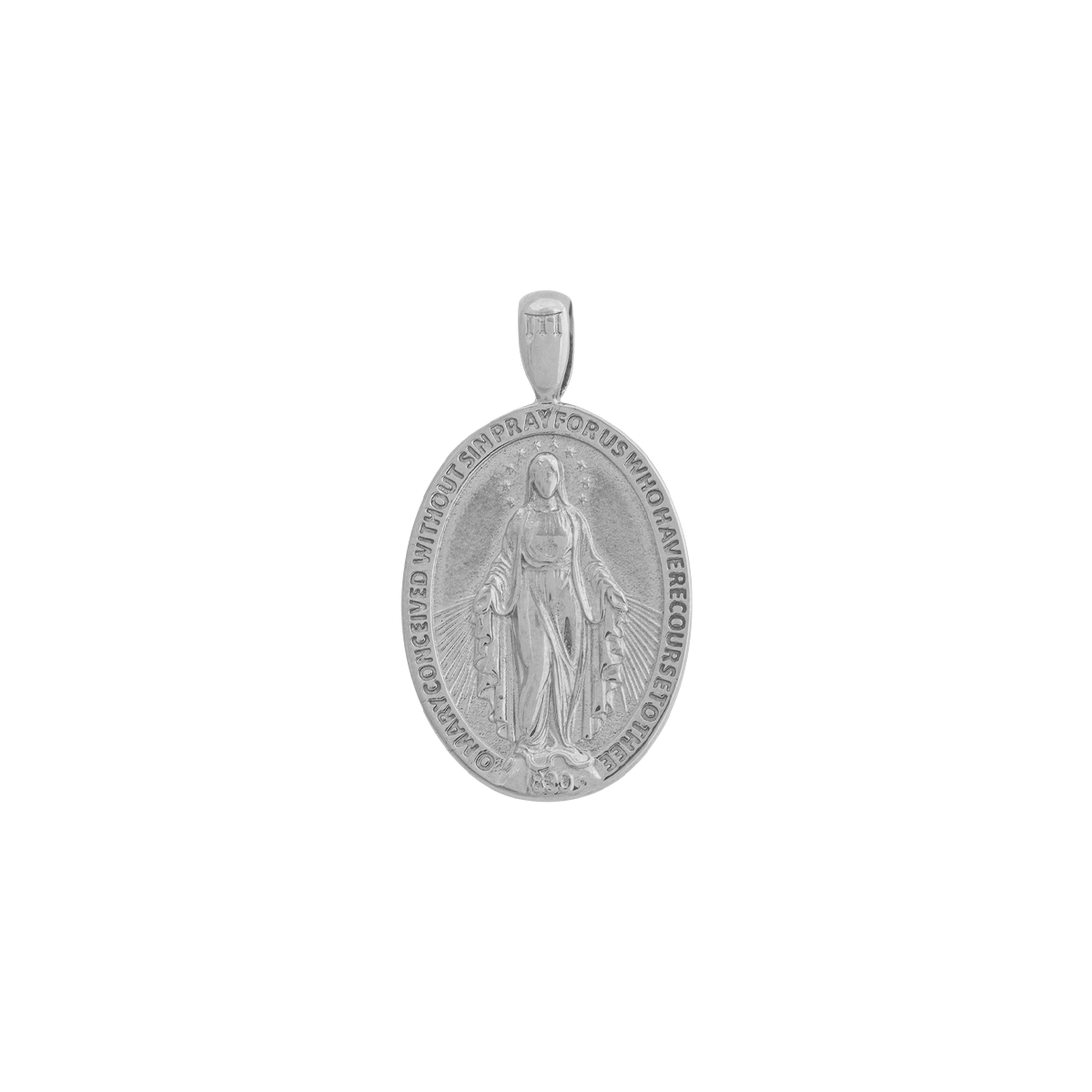 White gold virgin mary 2025 pendant