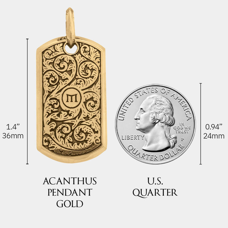 Acanthus Pendant - Gold