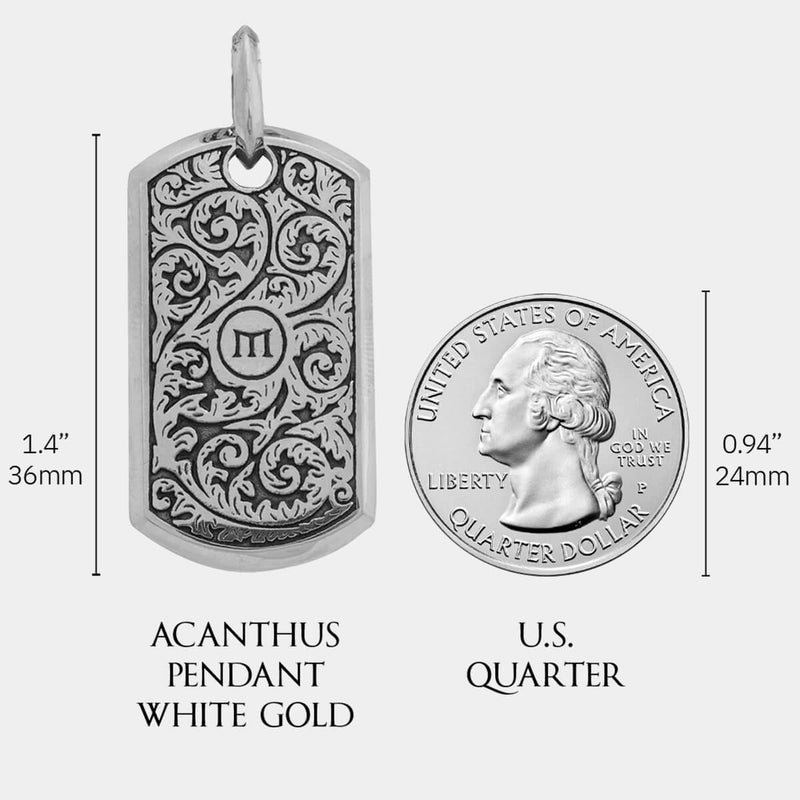 Acanthus Pendant - White Gold