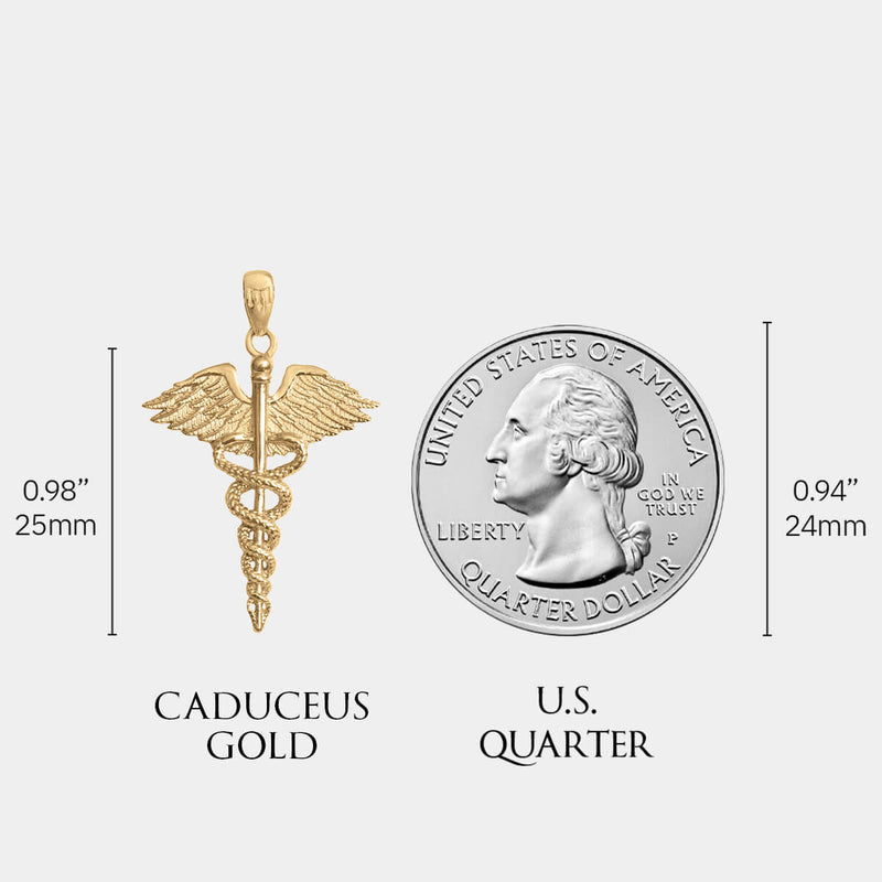 Caduceus Pendant - Gold