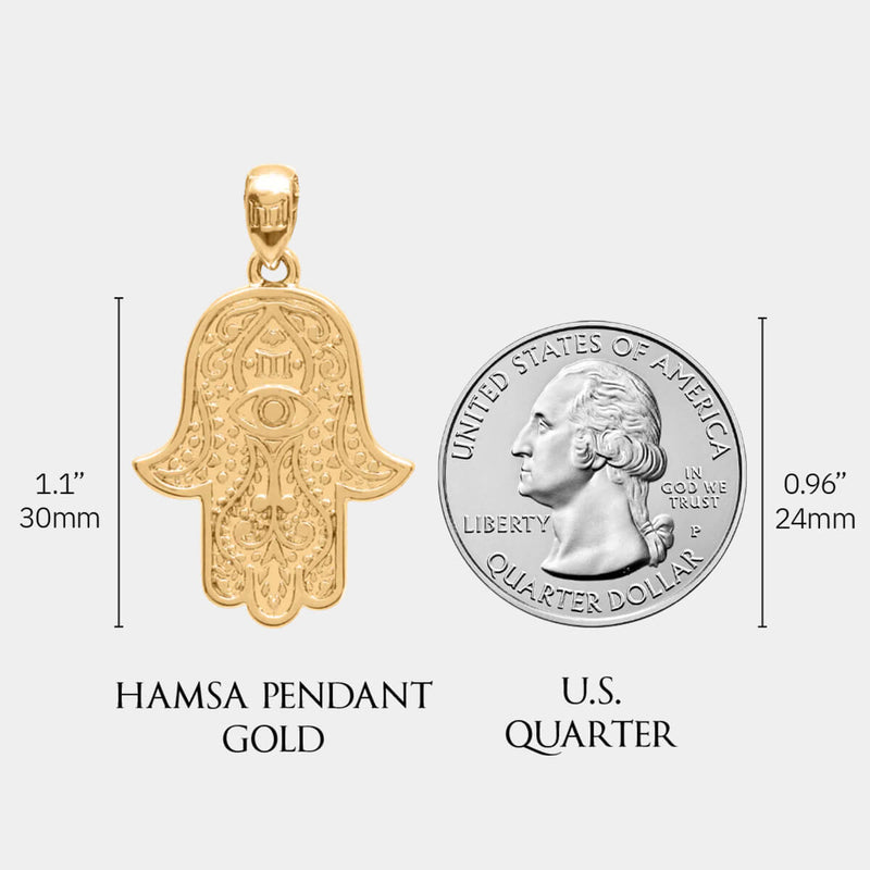 Hamsa Pendant - Gold