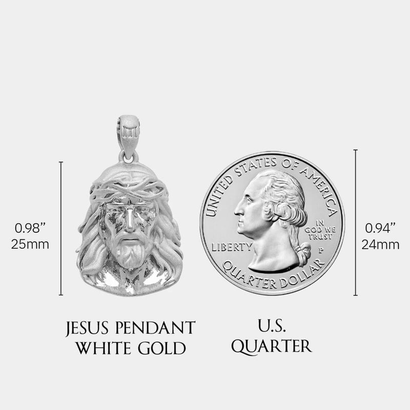 Jesus Pendant - White Gold