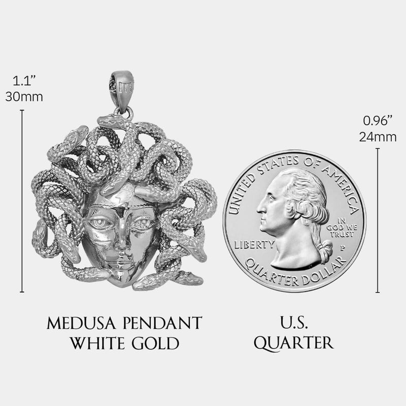 Medusa Pendant - White Gold