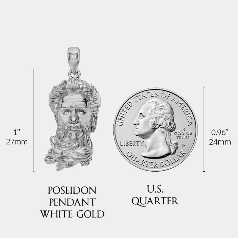 Poseidon Pendant - White Gold