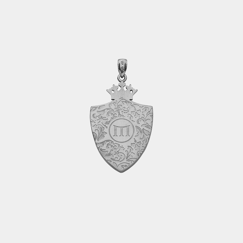 Royal Shield Pendant - White Gold