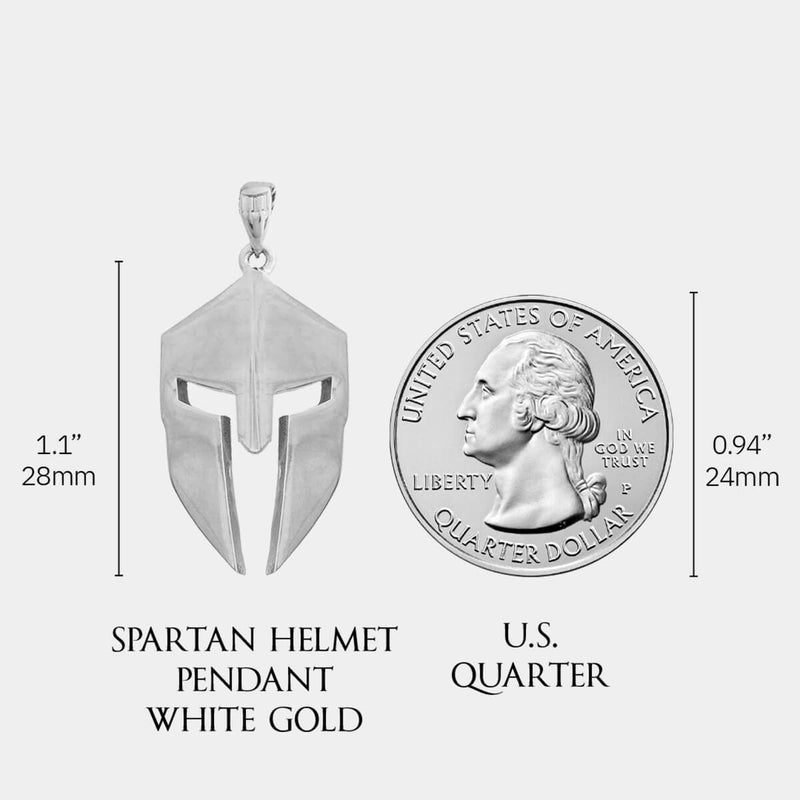 Spartan Helmet Pendant - White Gold