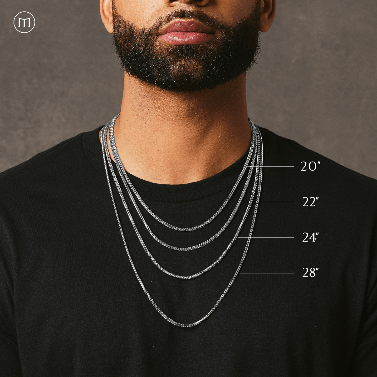 Franco Chain (2.5mm) - White Gold - Marcozo