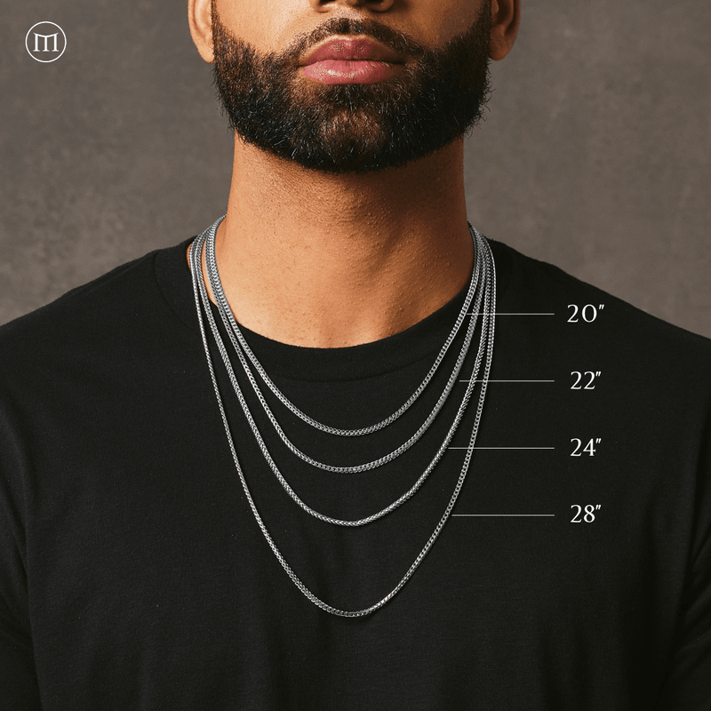 Franco Chain (2.5mm) - White Gold - Marcozo