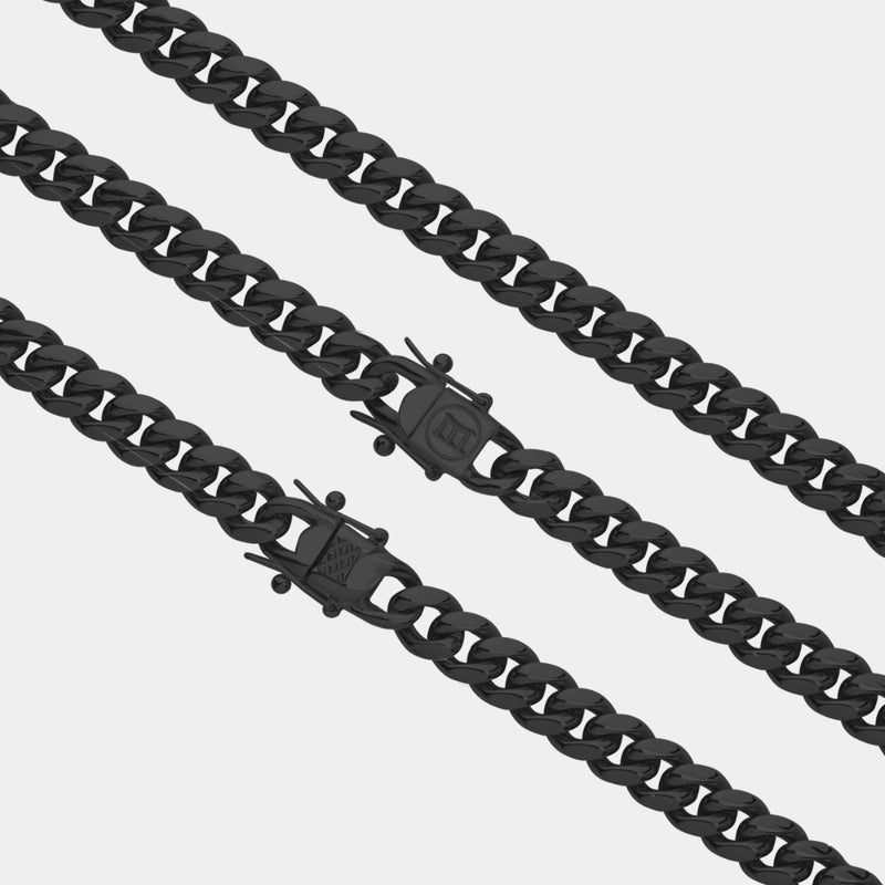 Miami Cuban Link Chain - Black (8mm)