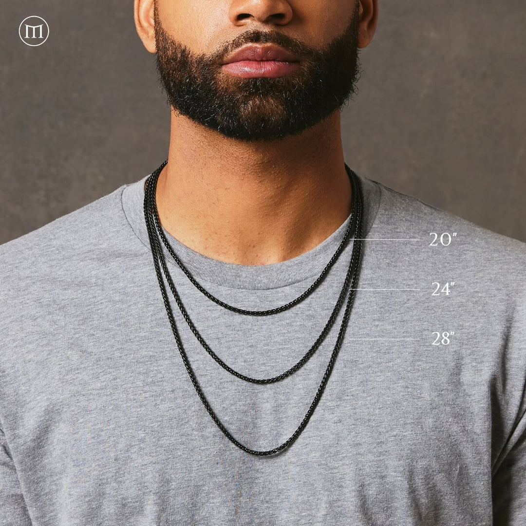 Wheat Chain | Black Rhodium Plated Wheat Chain | Marcozo – MARCOZO