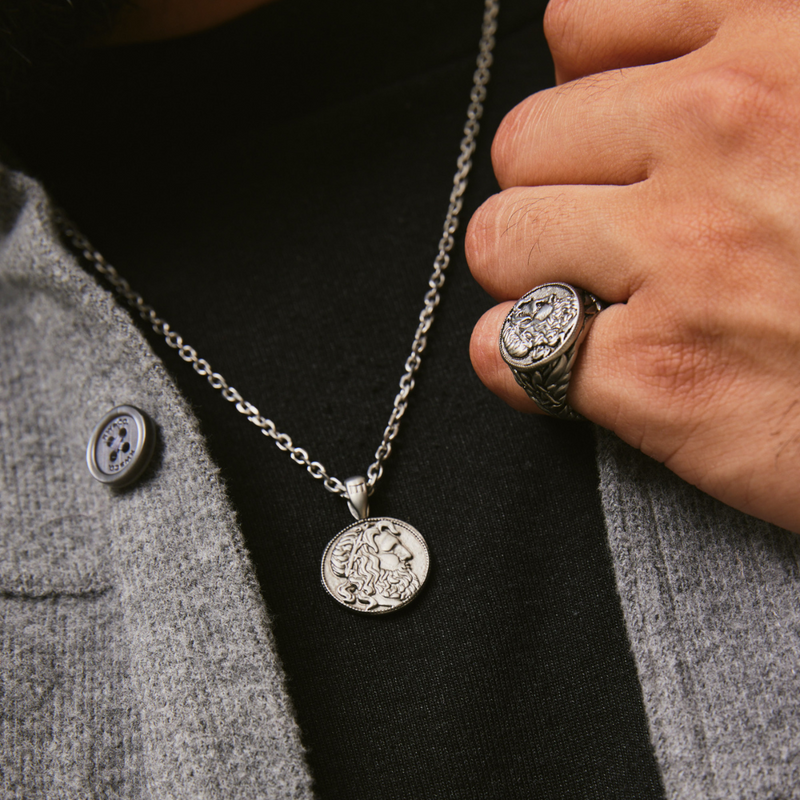 Poseidon Coin Ring - Ancient Silver