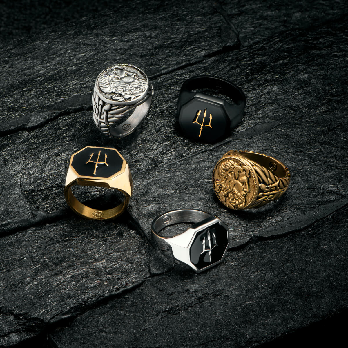 Zeus Thunderbolt Ring | Black Gold Lightening Bolt Ring | Marcozo