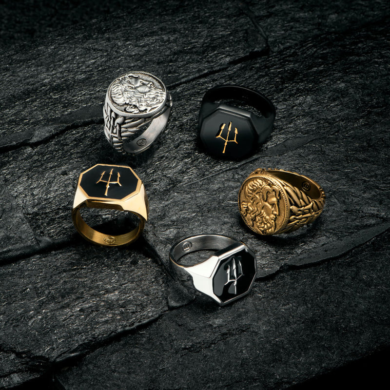 Poseidon Coin Ring - Ancient Silver - Marcozo
