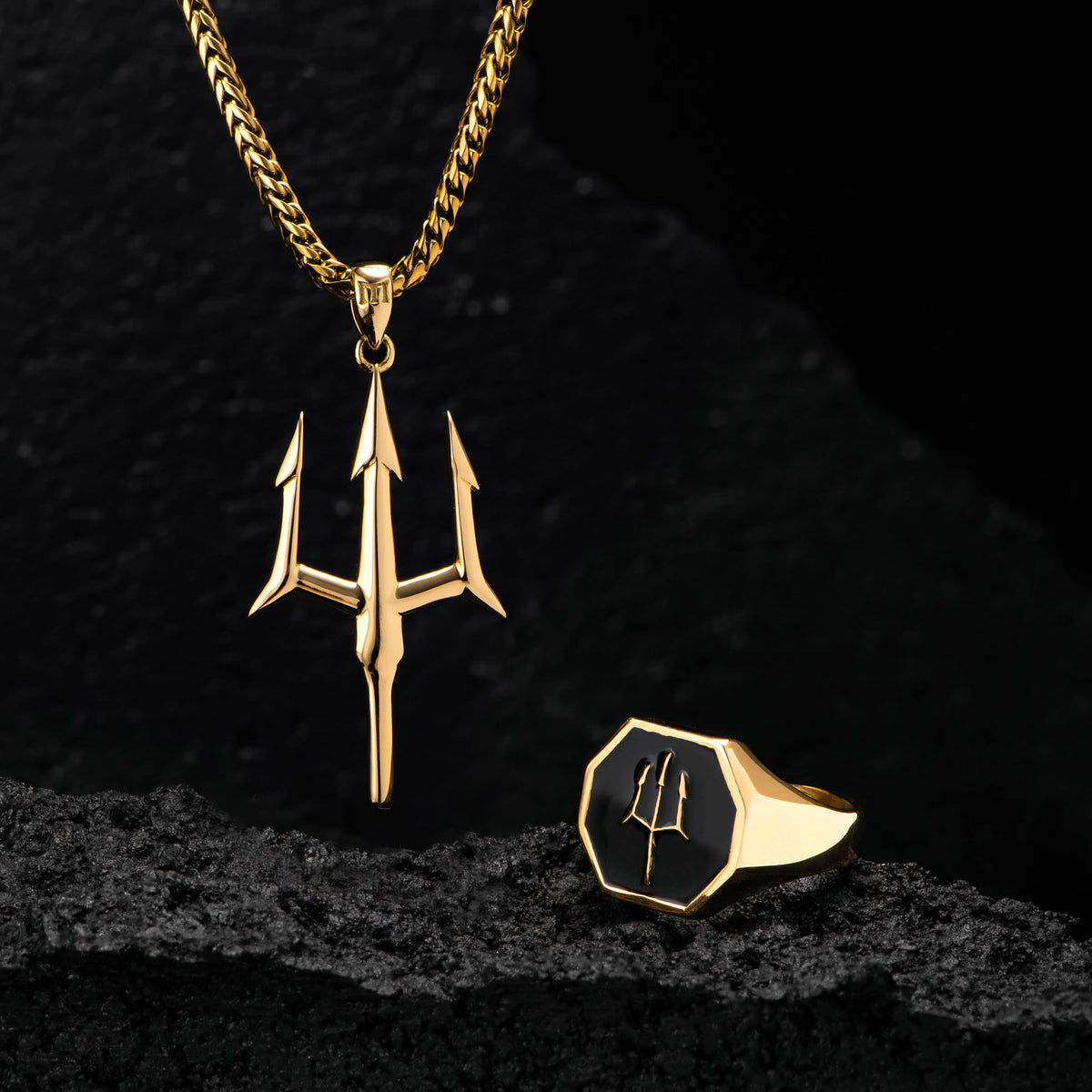 Poseidon Trident Ring | 18K Gold Trident Ring | Marcozo – MARCOZO