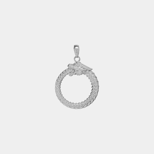 Ouroboros Pendant - White Gold