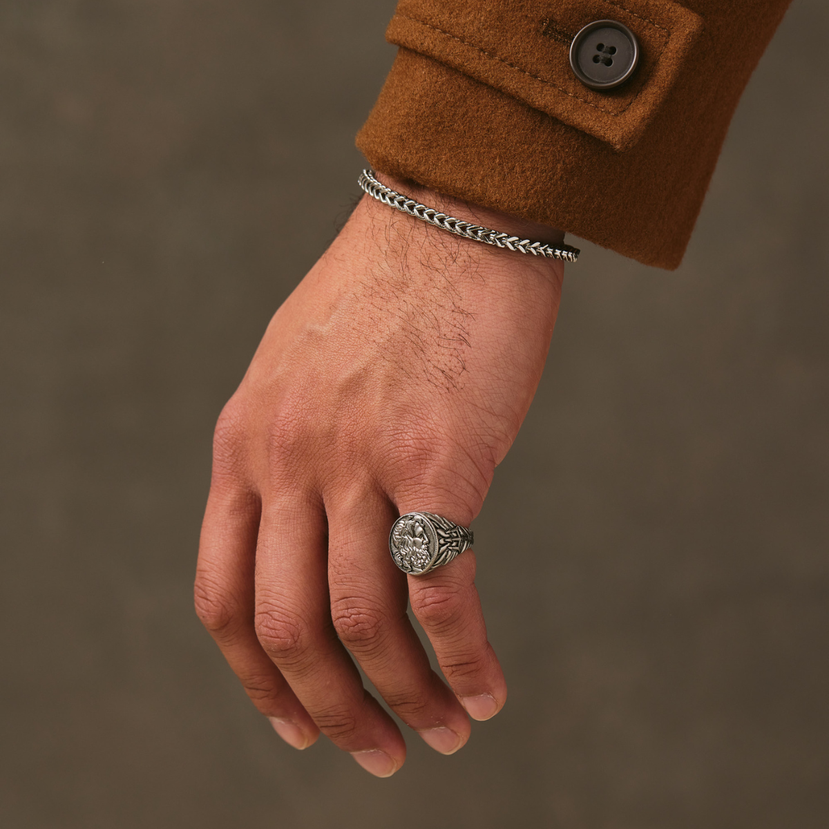 Poseidon Coin Ring - Ancient Silver - Marcozo