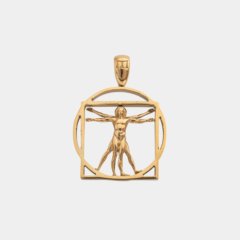 Vitruvian Man Pendant - Gold