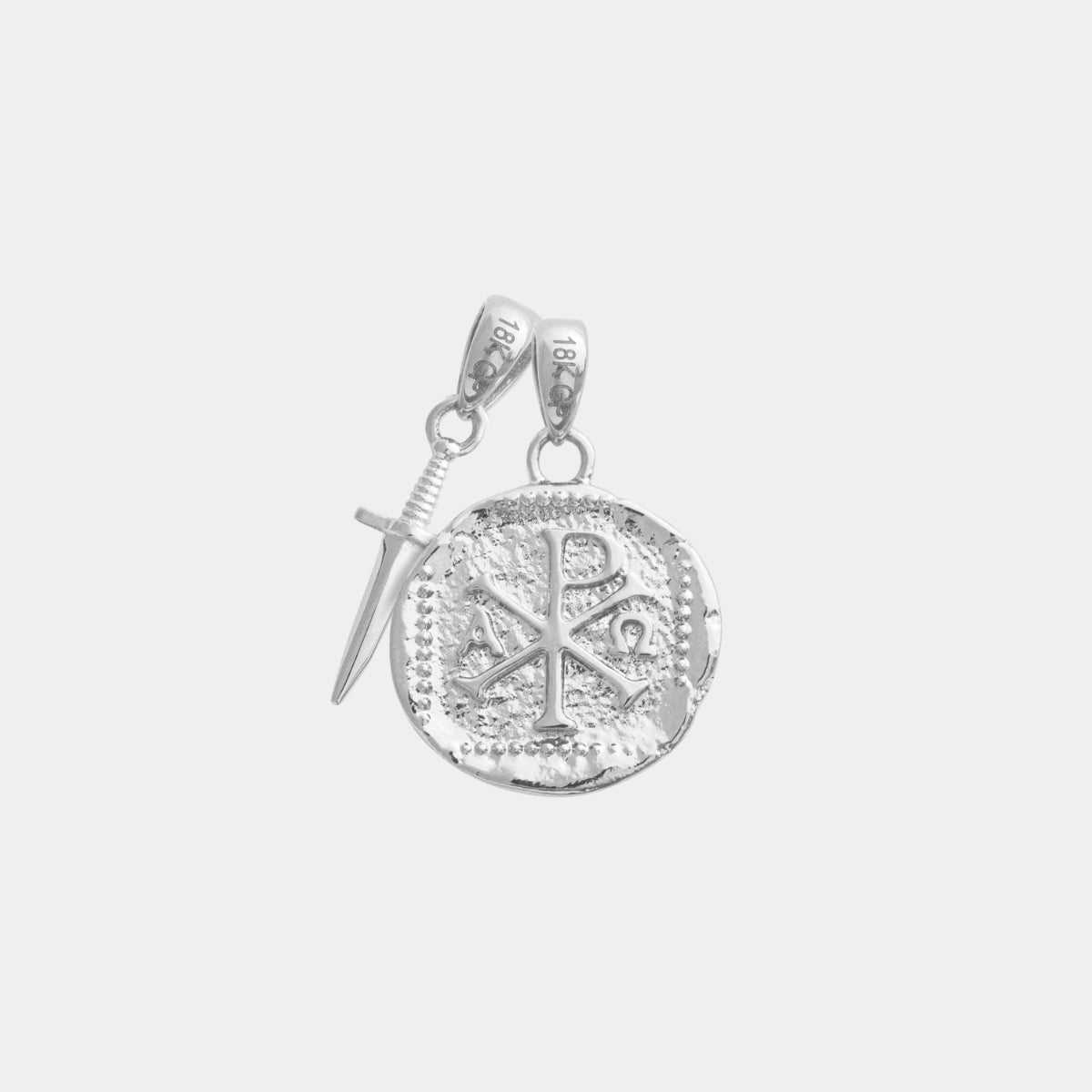 Crusader Cross Pendant Set - White Gold