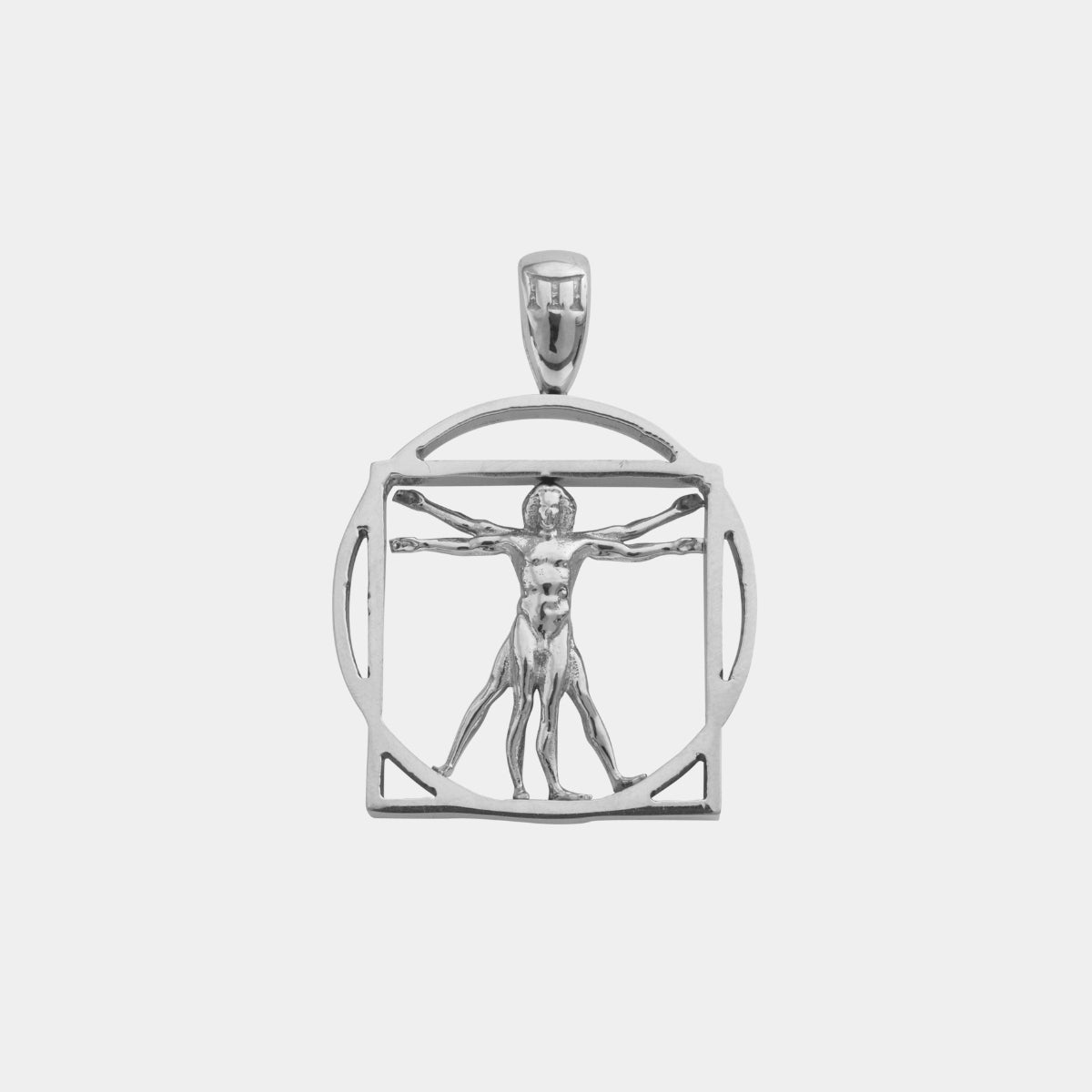 Vitruvian Man Pendant - White Gold - MARCOZO