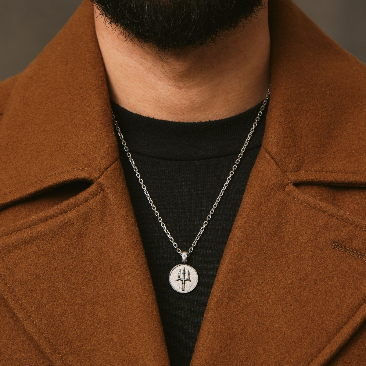 Poseidon Coin Pendant - Ancient Silver - Marcozo