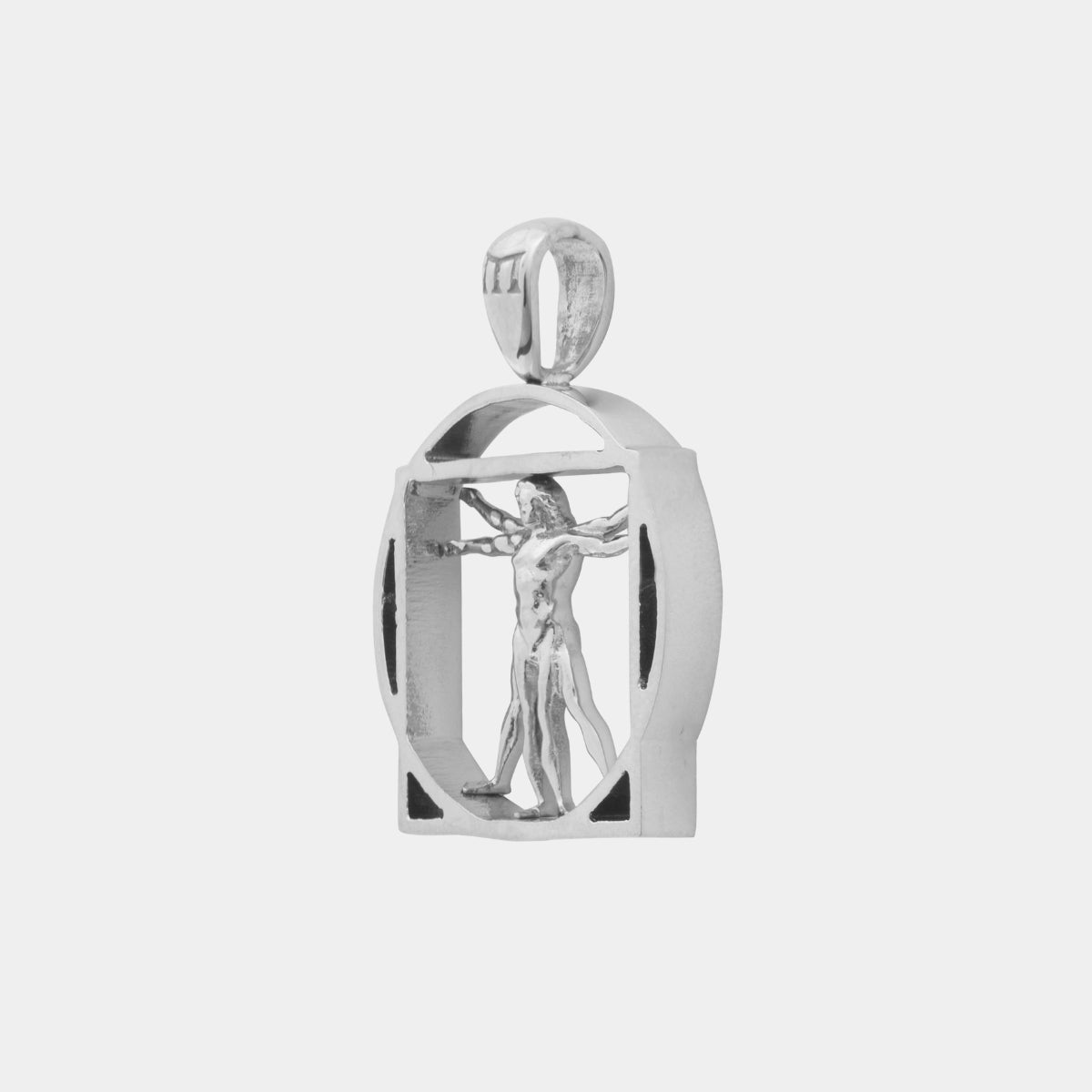Vitruvian Man Pendant - White Gold - MARCOZO
