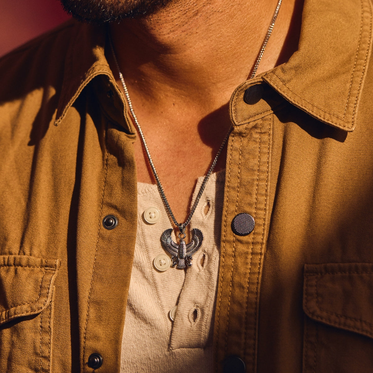 Horus Bird Pendant - White Gold - Marcozo