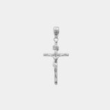 Classic Crucifix Pendant - White Gold