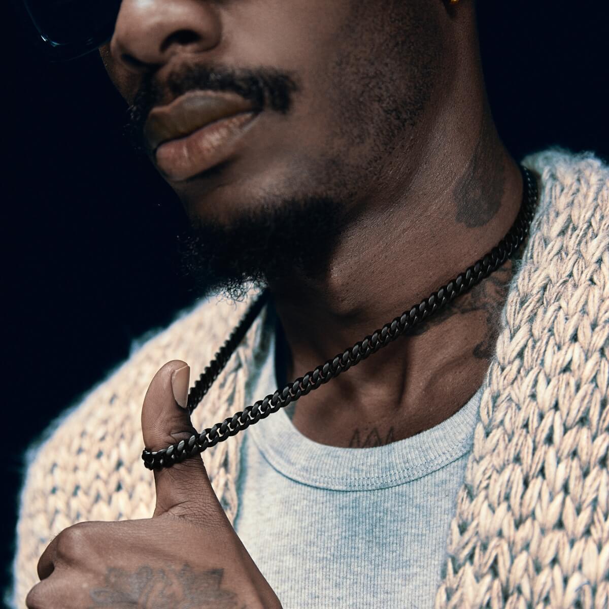 Miami Cuban Link Chain - Black (8mm) - MARCOZO