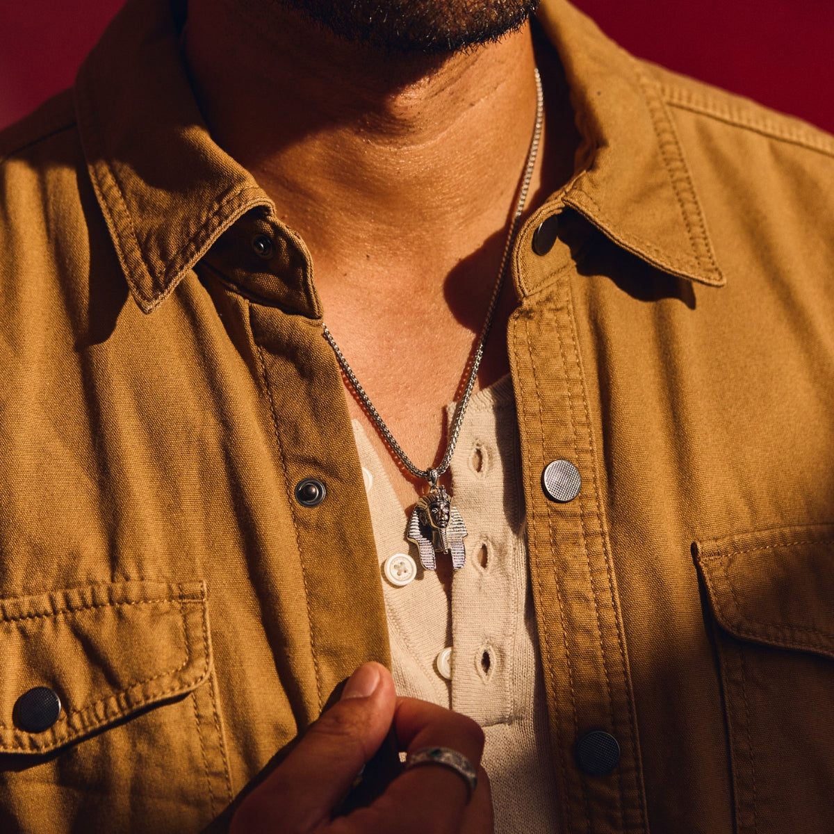 King Tut Pendant - White Gold - Marcozo