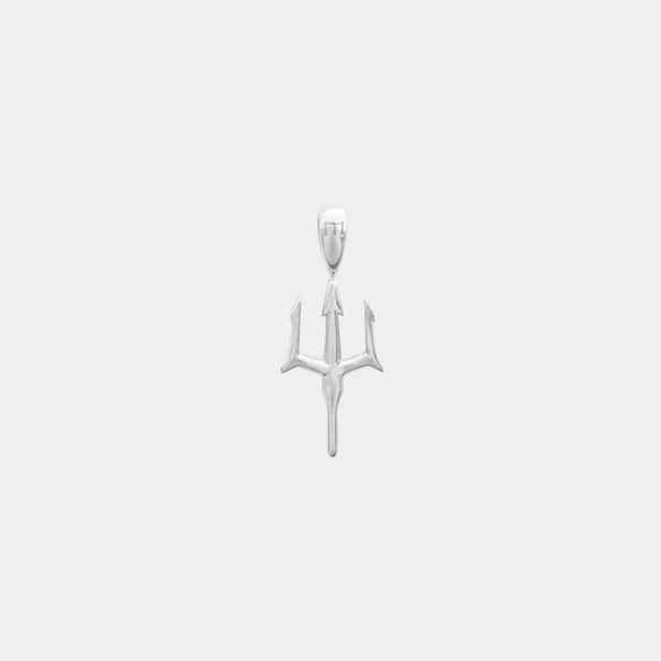 Mini Trident Charm - White Gold