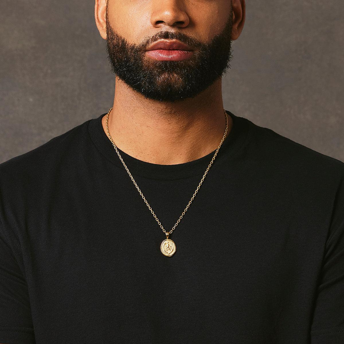 Lion Wax Seal Pendant - Gold - Marcozo