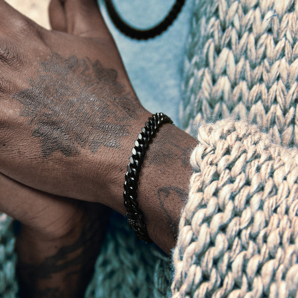 Miami Cuban Link Bracelet - Black (8mm)