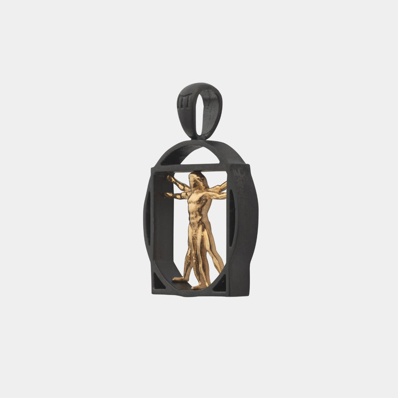 Vitruvian Man Pendant - Black
