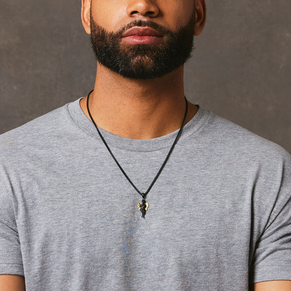 Micro Angel Pendant - Black - Marcozo