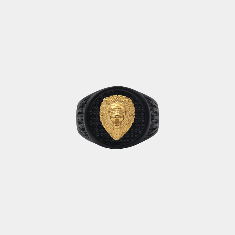 Lion Crown Ring - Black