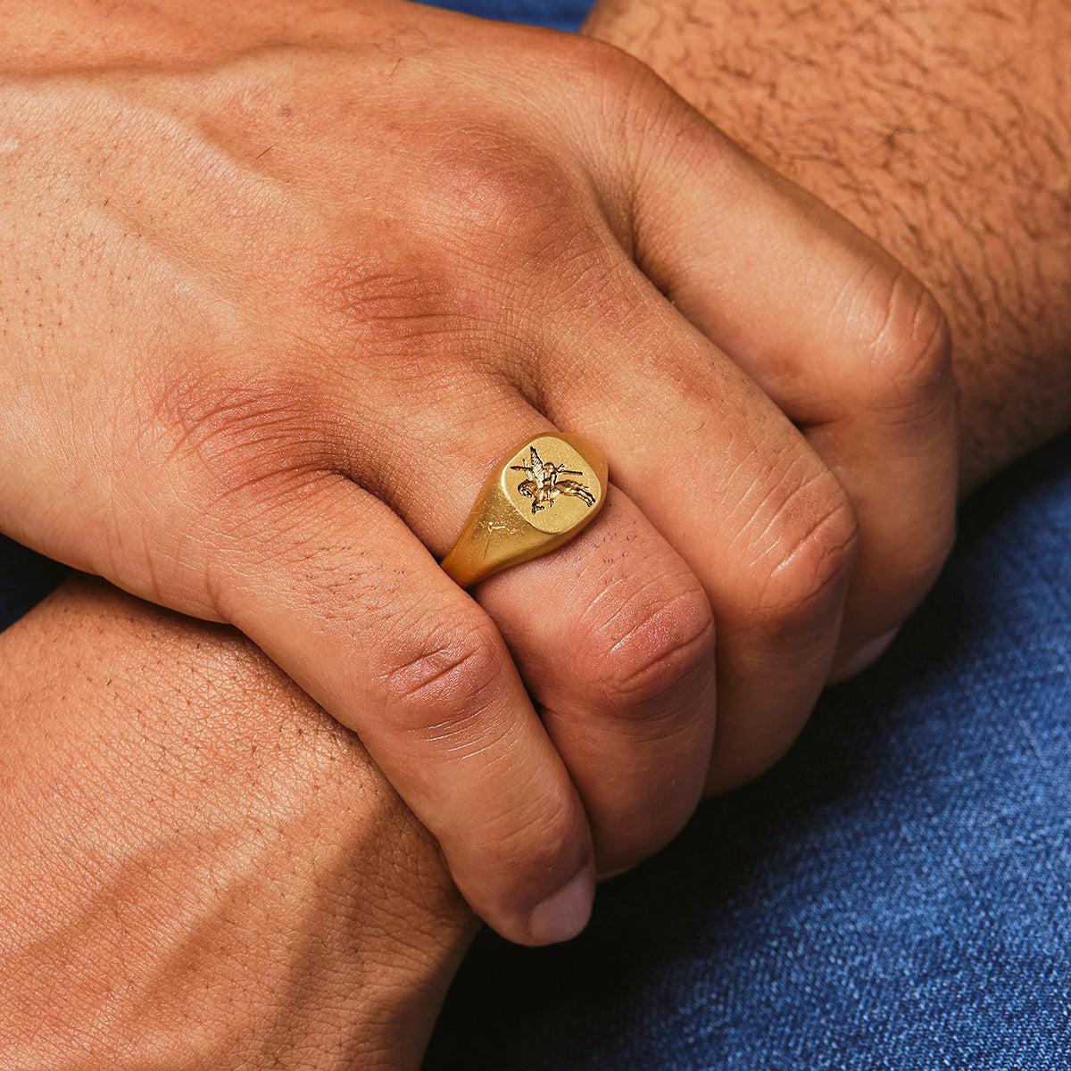 Bellerophon Ring | 18K Gold Bellerophon Ring | Marcozo – MARCOZO