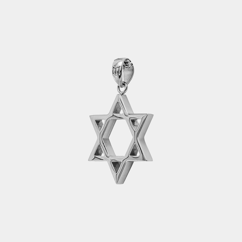 Star of David Pendant - White Gold