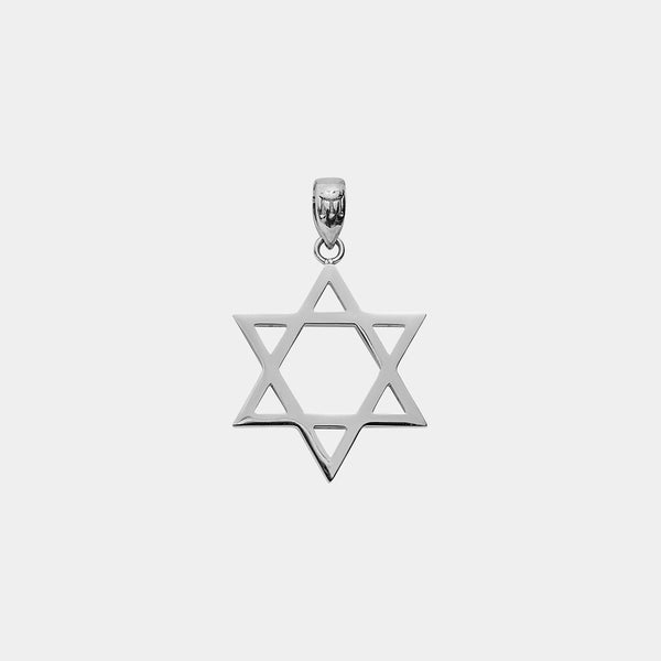 Star of David Pendant - White Gold