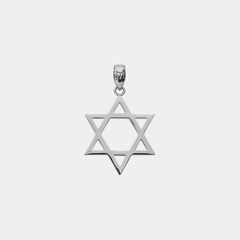 Star of David Pendant - White Gold