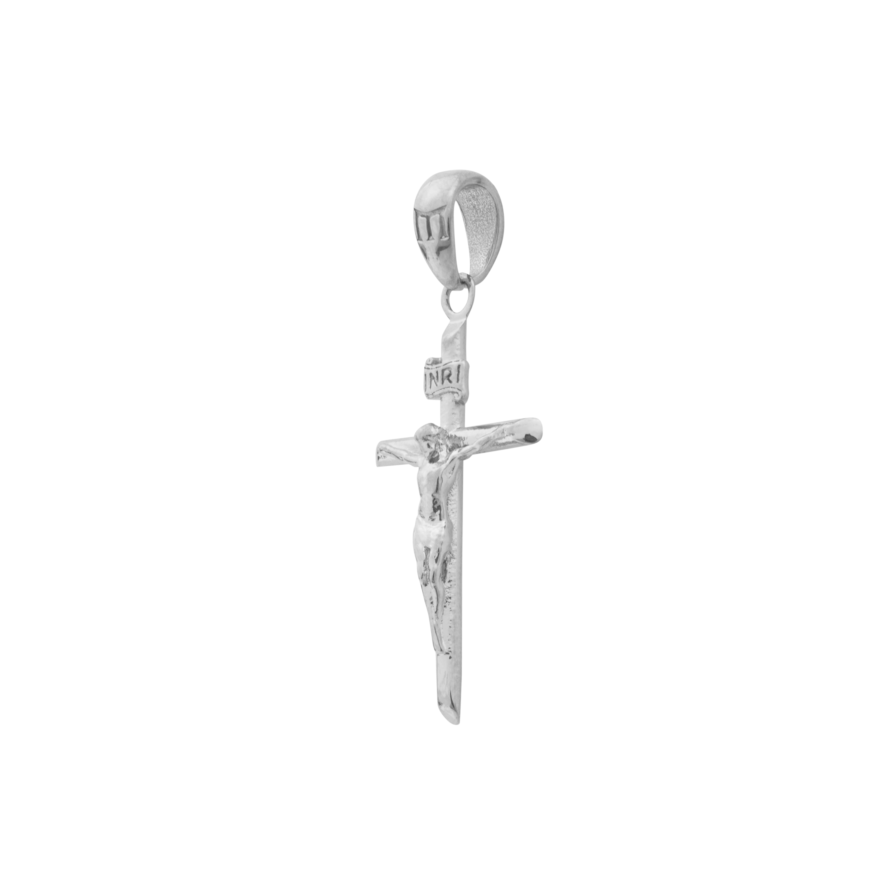 Classic Crucifix Pendant - White Gold - Marcozo