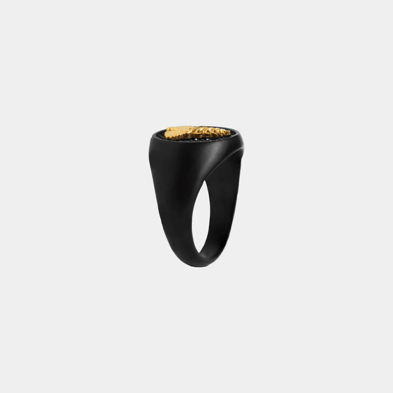 Caduceus Ring - Black