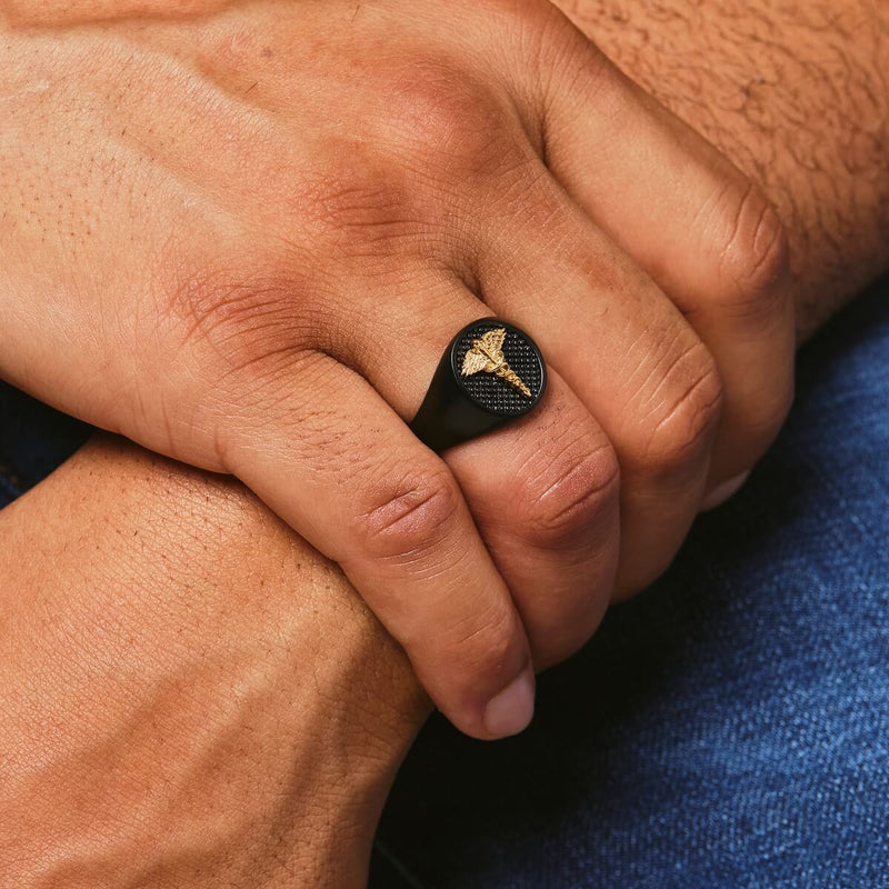 Caduceus Ring - Black - Marcozo