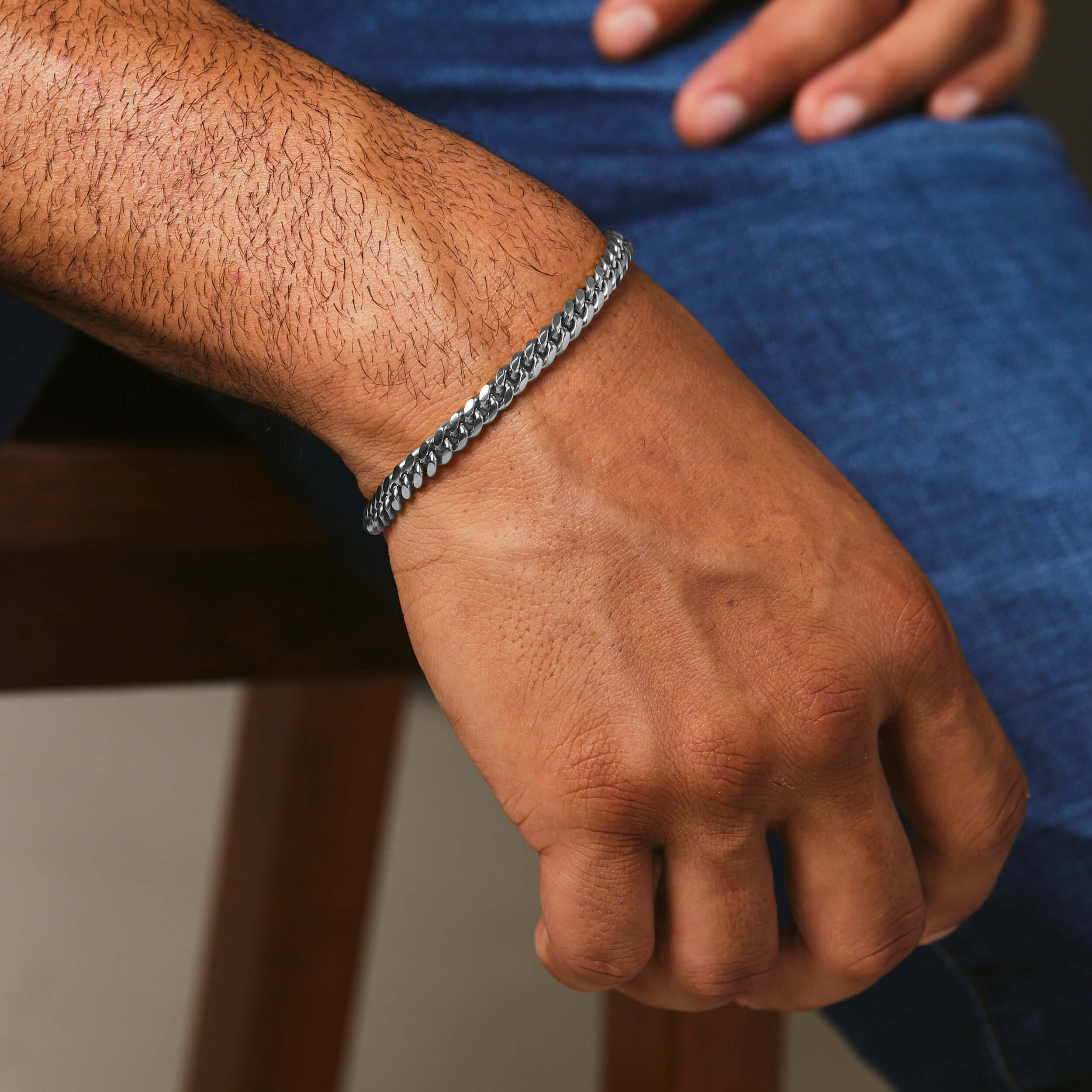 Cuban Link Bracelet - White Gold - Marcozo