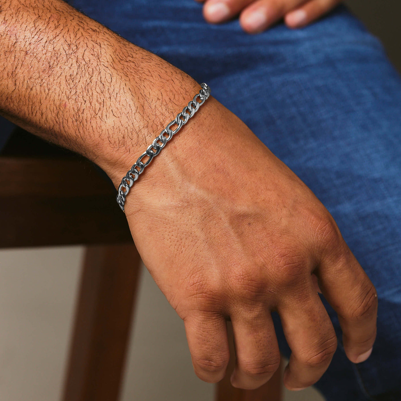 Figaro Bracelet - White Gold - Marcozo