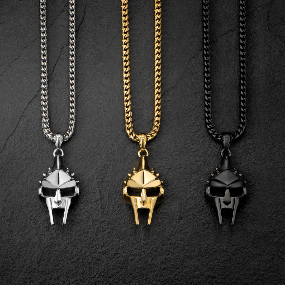 Gladiator Helmet Pendant - Black - MARCOZO